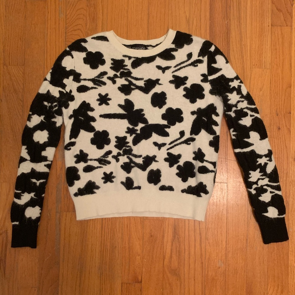 Topshop Angora Blend Print Sweater